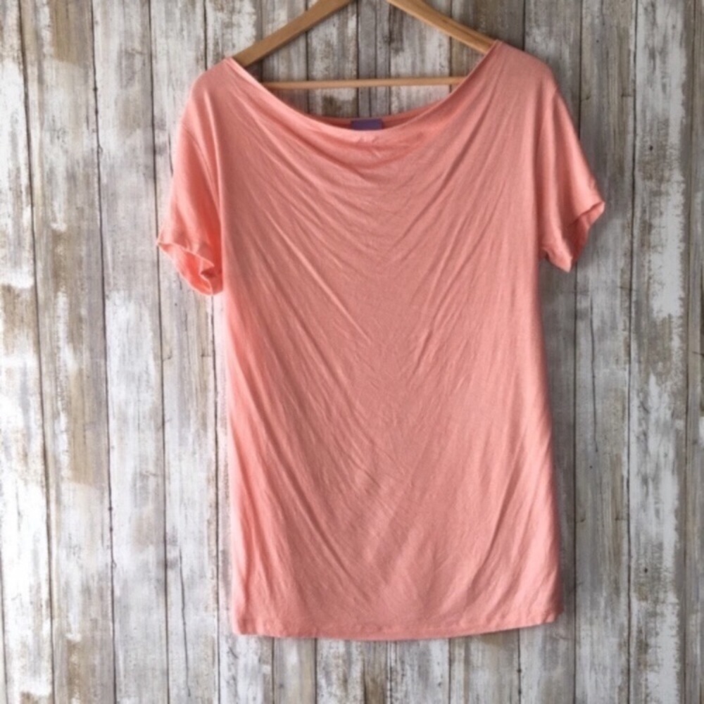 Market & Spruce Peach Round Neck Blouse - Picture 1 of 4